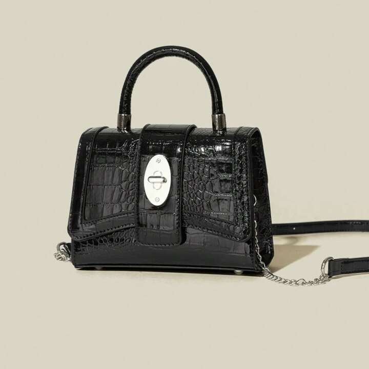 Croc Elegance Hourglass Bag – Crocodile Print Shoulder & Crossbody Handbag | QMR Fashion - Qmr Fashion