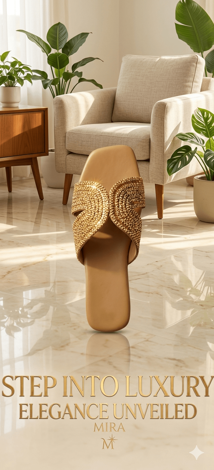 Gold MIRA Slipper - Qmr Fashion