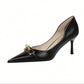 Mony Stiletto Heels – Women’s Dusty Blue Pointed Toe Pumps - Qmr Fashion