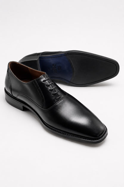 Men's Brown Leather Semi-Brogue Cap Toe Oxford Shoes Classics