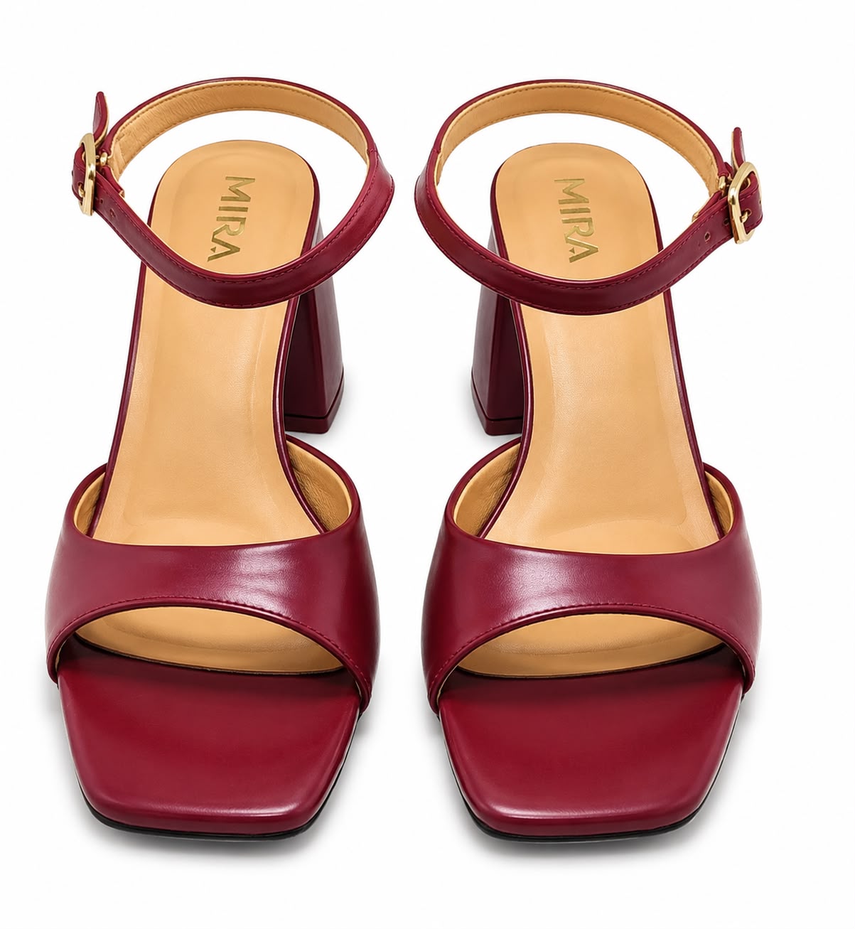 Mid-Heel MIRA — Women's Square Toe Block Heel Sandals | QMR Fashion Qmr Fashion