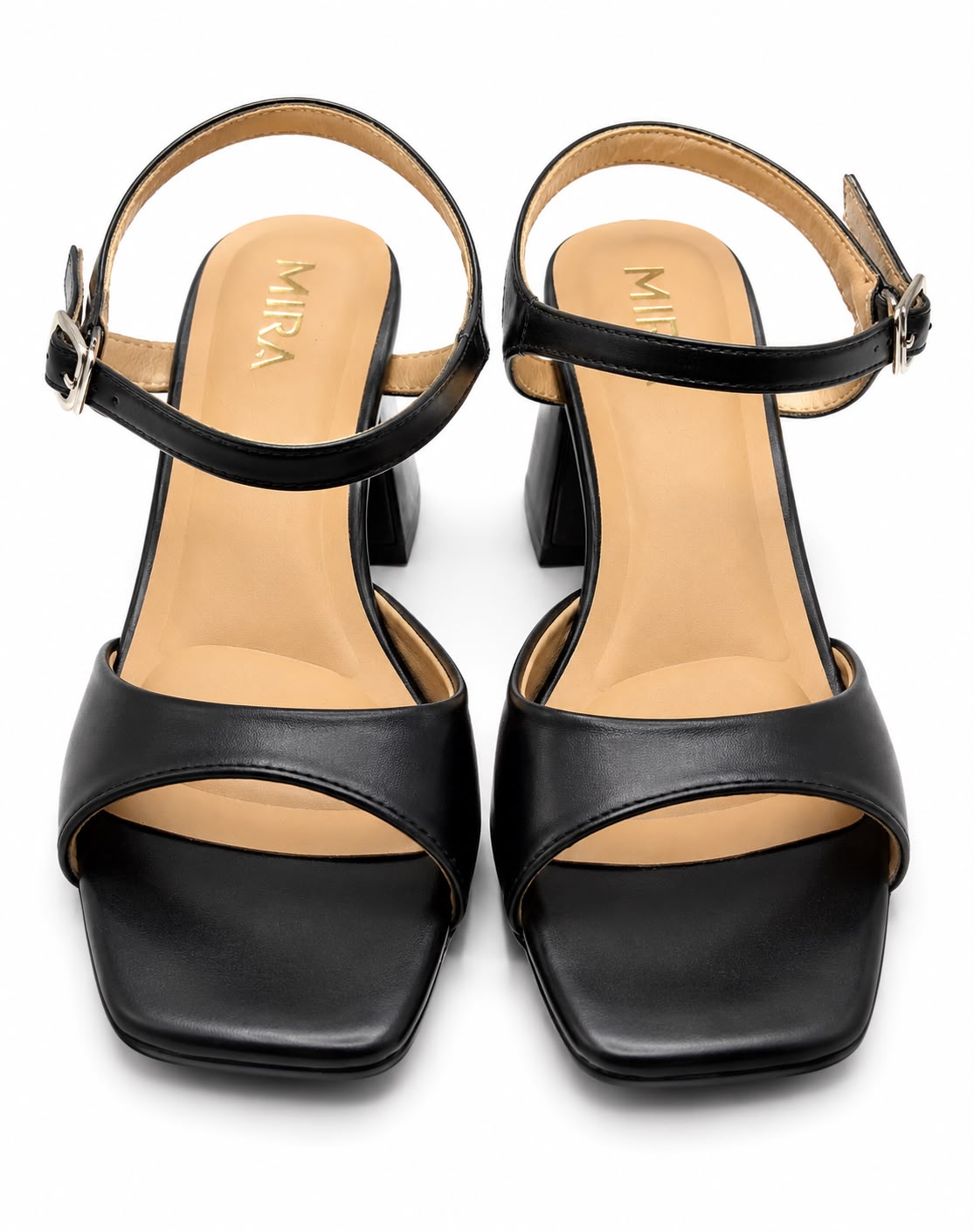 Mid-Heel MIRA — Women's Square Toe Block Heel Sandals | QMR Fashion Qmr Fashion