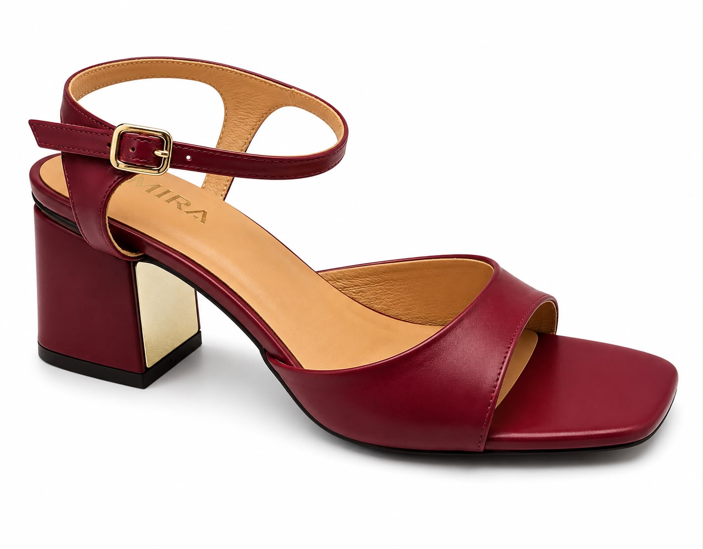 Mid-Heel MIRA — Women's Square Toe Block Heel Sandals | QMR Fashion Qmr Fashion