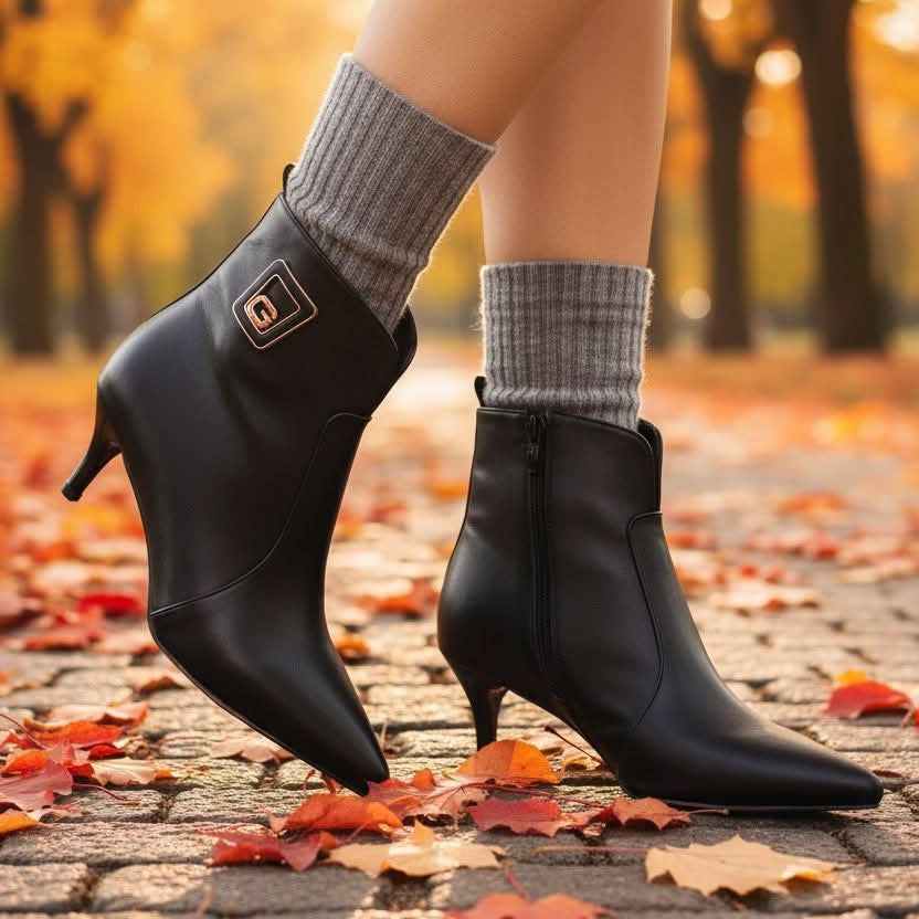 Autumn Nights Ankle Boot – Women’s Leather Boot with 5cm Heel | QMR Fashion