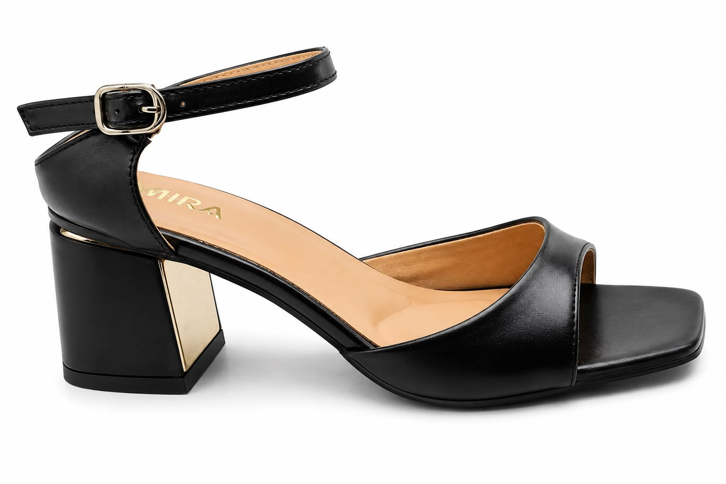Mid-Heel MIRA — Women's Square Toe Block Heel Sandals | QMR Fashion Qmr Fashion