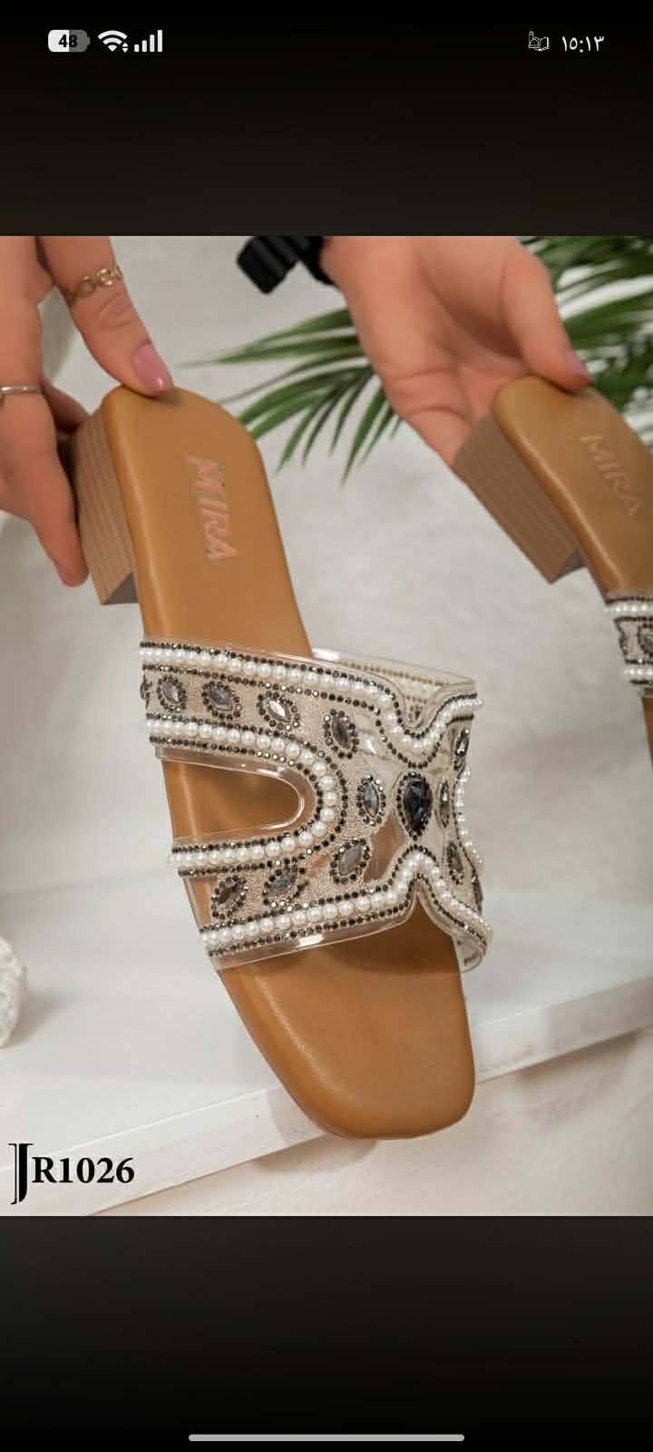 Pearl & Rhinestone Slides — Women's Flat Embellished Luxury Sandal | QMR Fashion Qmr Fashion