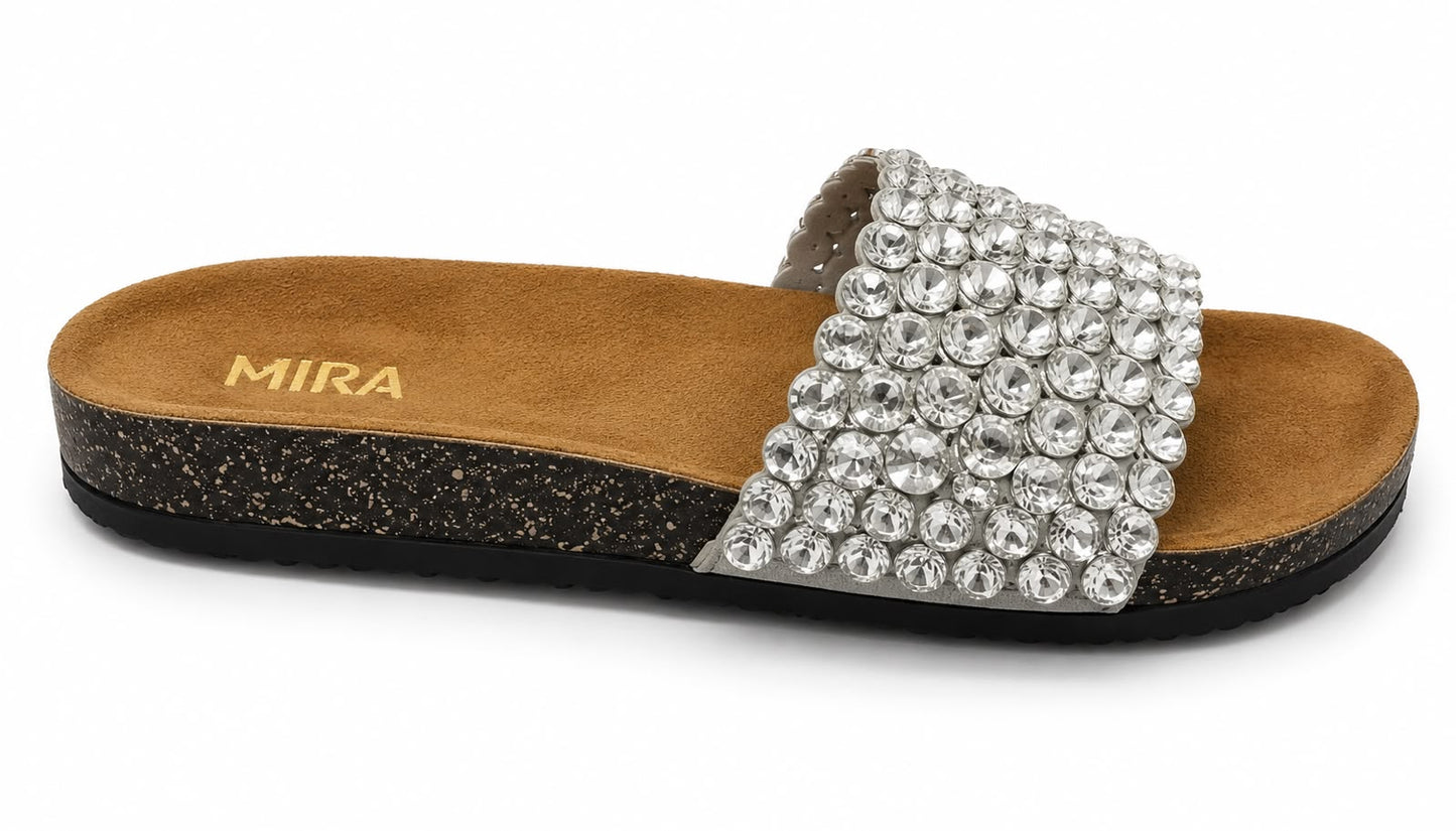 Glam Slides — Women's Embellished Luxury Flat Slide Sandals | QMR Fashion Qmr Fashion