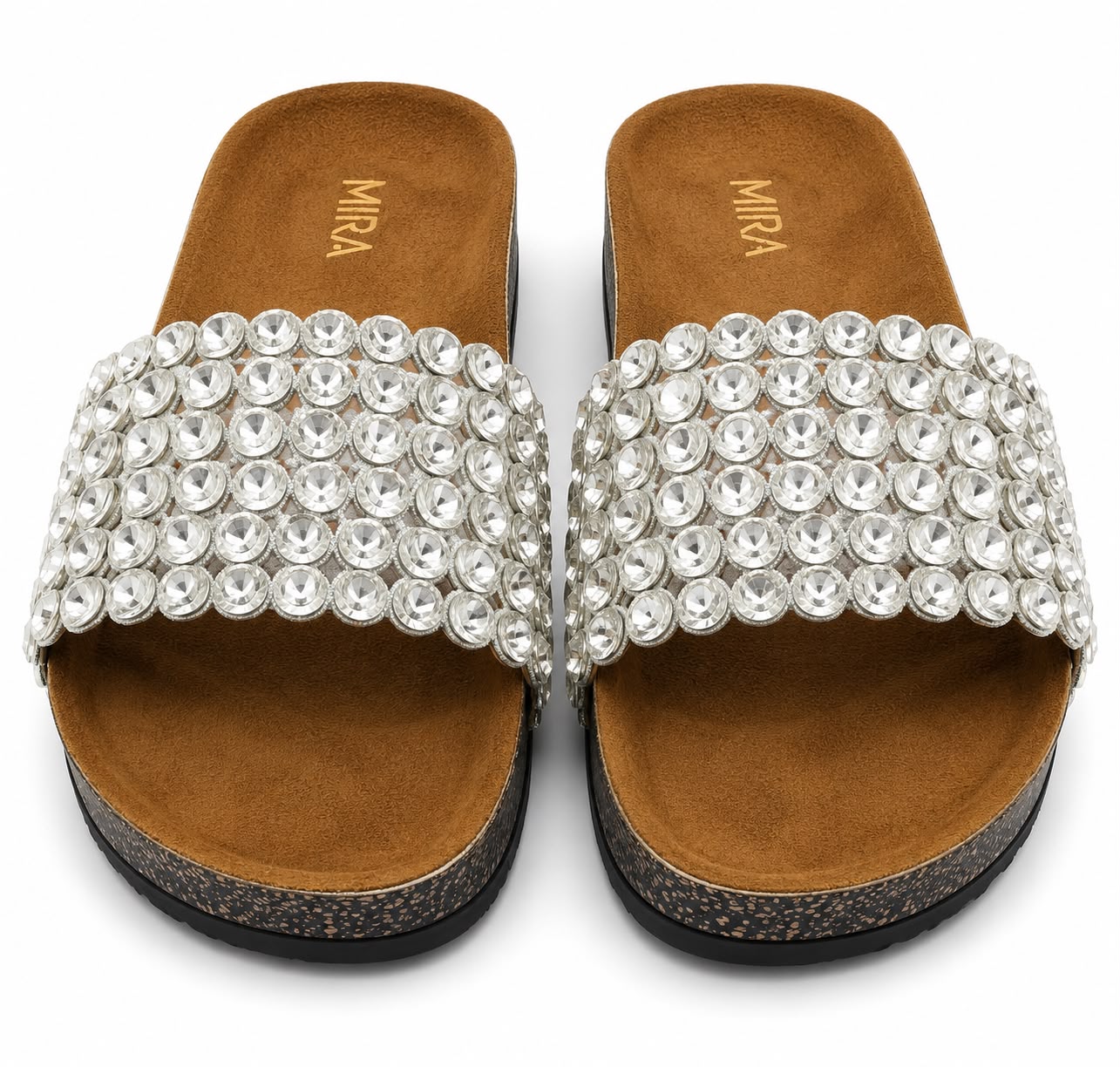Glam Slides — Women's Embellished Luxury Flat Slide Sandals | QMR Fashion Qmr Fashion