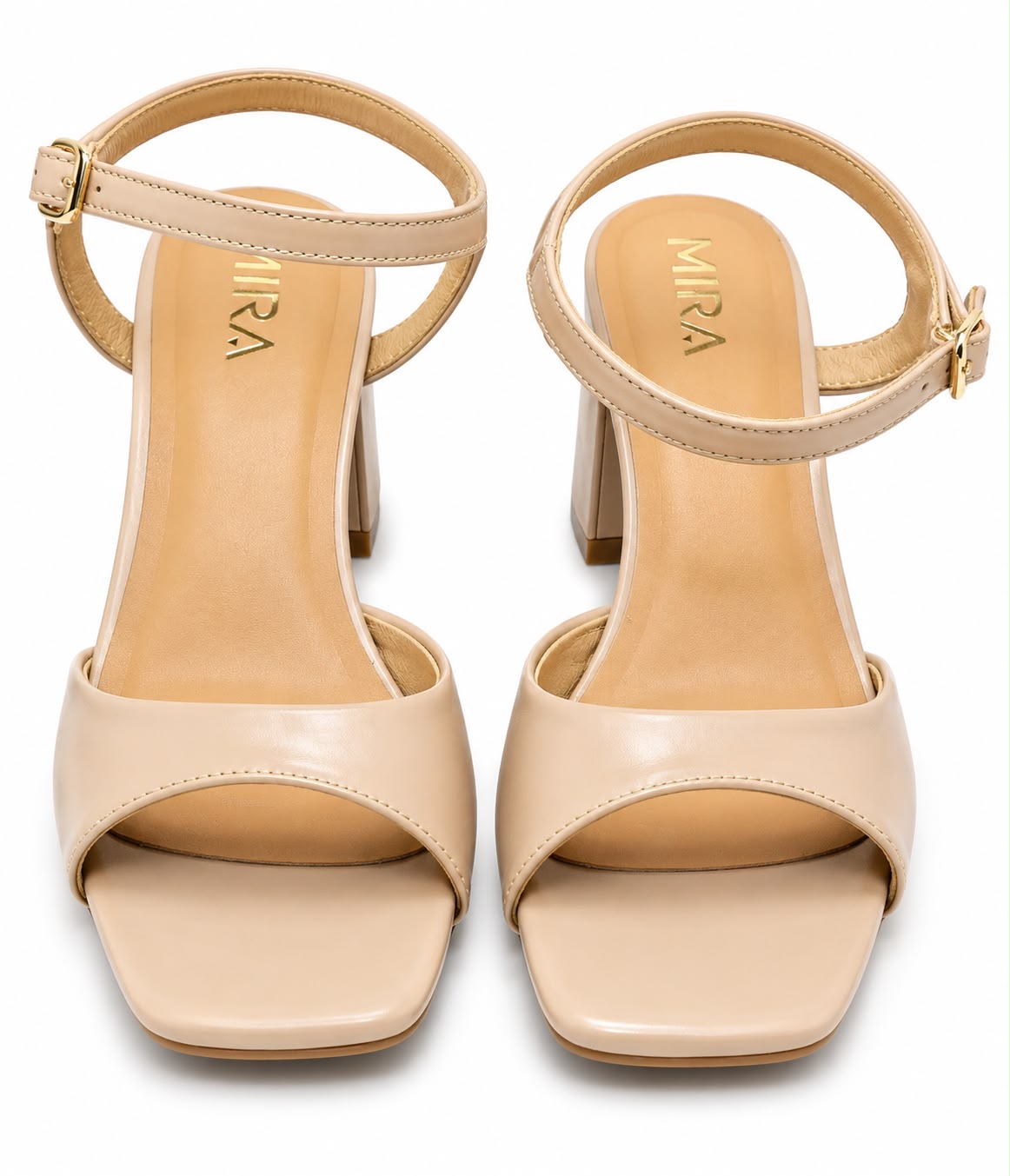 Mid-Heel MIRA — Women's Square Toe Block Heel Sandals | QMR Fashion Qmr Fashion