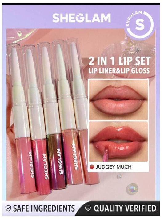 SHEGLAM Lip Liner & Lip Gloss - Qmr Fashion