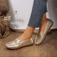 Velvet Steps Gold Flats – Women’s Slip - On Shoes with Metal Chain | QMR Fashion - Qmr Fashion