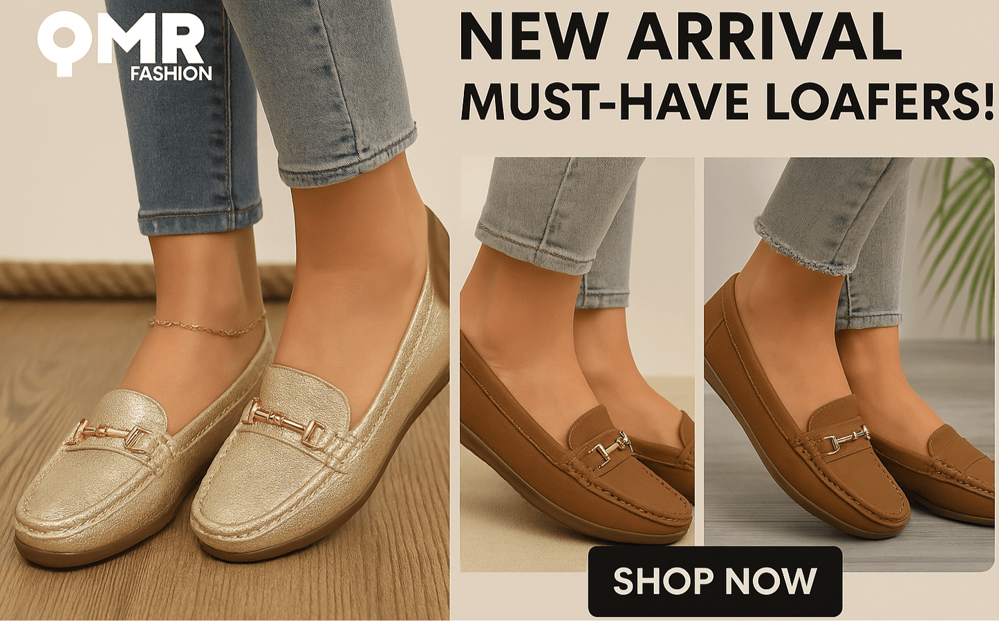 Velvet Steps Gold Flats – Women’s Slip - On Shoes with Metal Chain | QMR Fashion - Qmr Fashion