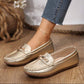 Velvet Steps Gold Flats – Women’s Slip - On Shoes with Metal Chain | QMR Fashion - Qmr Fashion