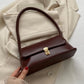 Vintage Lock Square Bag – Retro PU Leather Shoulder Handbag | QMR Fashion - Qmr Fashion