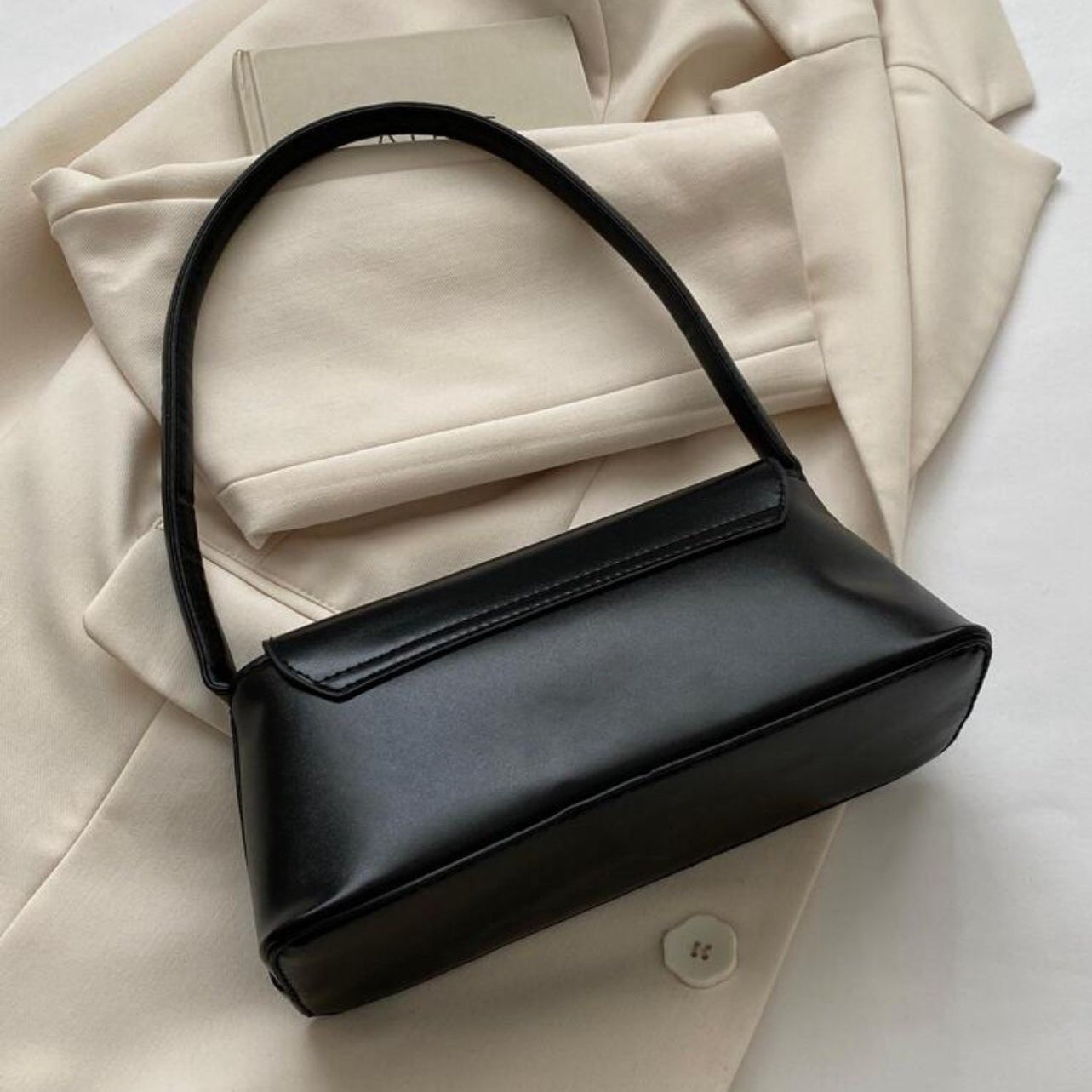 Vintage Lock Square Bag – Retro PU Leather Shoulder Handbag | QMR Fashion - Qmr Fashion